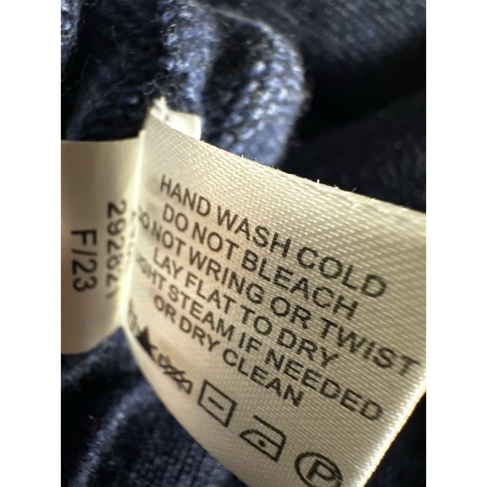 Orvis Merino Wool Sweater Mens Large Navy Blue Mock Neck Pullover - Picture 14 of 14